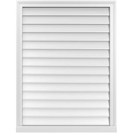Ekena Millwork Vertical Surface Mount PVC Gable Vent w/ 2"W x 2"H , Brickmould Sill Frame, 32"W x 42"H GVPVE32X4203SN